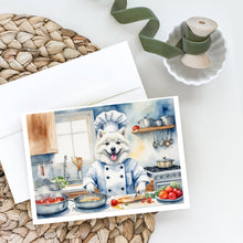 Load image into Gallery viewer, American Eskimo The Chef Greeting Cards - Blank Note Cards – 8-Pack of Artist-Designed Cards with Envelopes