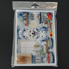 Load image into Gallery viewer, American Eskimo The Chef Greeting Cards - Blank Note Cards – 8-Pack of Artist-Designed Cards with Envelopes