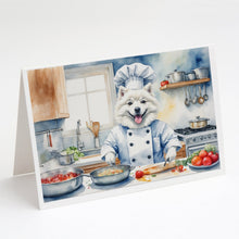 Load image into Gallery viewer, American Eskimo The Chef Greeting Cards - Blank Note Cards – 8-Pack of Artist-Designed Cards with Envelopes
