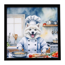 Load image into Gallery viewer, American Eskimo The Chef Framed Metal Print