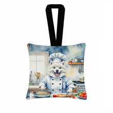 Load image into Gallery viewer, American Eskimo The Chef Hanging Square Fabric Ornament 3.5 × 3.5