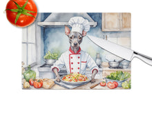 Load image into Gallery viewer, American Hairless Terrier The Chef Glass Cutting Boards – Durable, Decorative Kitchen Art