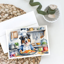 Load image into Gallery viewer, Australian Shepherd The Chef Greeting Cards - Blank Note Cards – 8-Pack of Artist-Designed Cards with Envelopes