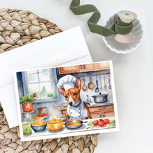 Load image into Gallery viewer, Basenji The Chef Greeting Cards - Blank Note Cards – 8-Pack of Artist-Designed Cards with Envelopes