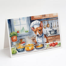 Load image into Gallery viewer, Basenji The Chef Greeting Cards - Blank Note Cards – 8-Pack of Artist-Designed Cards with Envelopes