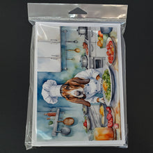 Load image into Gallery viewer, Basset Hound The Chef Greeting Cards - Blank Note Cards – 8-Pack of Artist-Designed Cards with Envelopes
