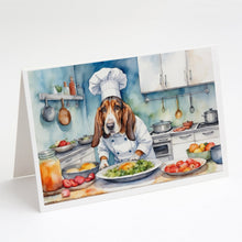 Load image into Gallery viewer, Basset Hound The Chef Greeting Cards - Blank Note Cards – 8-Pack of Artist-Designed Cards with Envelopes