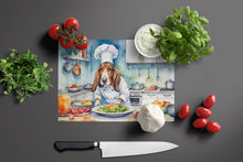 Load image into Gallery viewer, Basset Hound The Chef Glass Cutting Boards – Durable, Decorative Kitchen Art