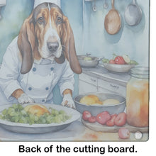 Load image into Gallery viewer, Basset Hound The Chef Glass Cutting Boards – Durable, Decorative Kitchen Art