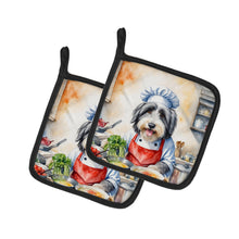 Load image into Gallery viewer, Bearded Collie The Chef Pot Holders - Set of 2 Decorative Kitchen Helpers | Made in the USA