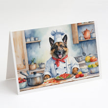 Load image into Gallery viewer, Belgian Tervuren The Chef Greeting Cards - Blank Note Cards – 8-Pack of Artist-Designed Cards with Envelopes