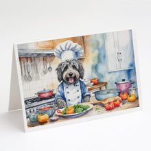 Load image into Gallery viewer, Bergamasco Sheepdog The Chef Greeting Cards - Blank Note Cards – 8-Pack of Artist-Designed Cards with Envelopes