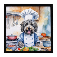 Load image into Gallery viewer, Bergamasco Sheepdog The Chef Framed Metal Print