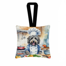 Load image into Gallery viewer, Bergamasco Sheepdog The Chef Hanging Square Fabric Ornament 3.5 × 3.5