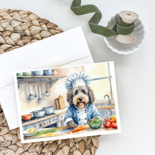 Load image into Gallery viewer, Bergamasco Sheepdog The Chef Greeting Cards - Blank Note Cards – 8-Pack of Artist-Designed Cards with Envelopes