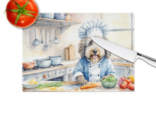 Load image into Gallery viewer, Bergamasco Sheepdog The Chef Glass Cutting Boards – Durable, Decorative Kitchen Art