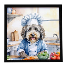 Load image into Gallery viewer, Bergamasco Sheepdog The Chef Framed Metal Print