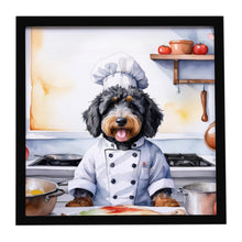 Load image into Gallery viewer, Bernedoodle The Chef Framed Metal Print
