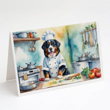 Load image into Gallery viewer, Bernese Mountain Dog The Chef Greeting Cards - Blank Note Cards – 8-Pack of Artist-Designed Cards with Envelopes