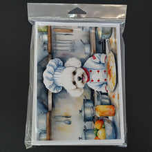 Load image into Gallery viewer, Bichon Frise The Chef Greeting Cards - Blank Note Cards – 8-Pack of Artist-Designed Cards with Envelopes