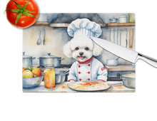 Load image into Gallery viewer, Bichon Frise The Chef Glass Cutting Boards – Durable, Decorative Kitchen Art