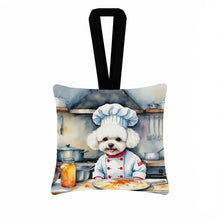Load image into Gallery viewer, Bichon Frise The Chef Hanging Square Fabric Ornament 3.5 × 3.5