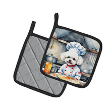 Load image into Gallery viewer, Bichon Frise The Chef Pot Holders - Set of 2 Decorative Kitchen Helpers | Made in the USA