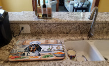 Load image into Gallery viewer, Black and Tan Coonhound The Chef Dish Drying Mat