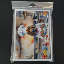 Load image into Gallery viewer, Bloodhound The Chef Greeting Cards - Blank Note Cards – 8-Pack of Artist-Designed Cards with Envelopes