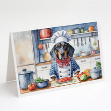 Load image into Gallery viewer, Bluetick Coonhound The Chef Greeting Cards - Blank Note Cards – 8-Pack of Artist-Designed Cards with Envelopes