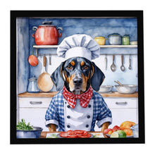 Load image into Gallery viewer, Bluetick Coonhound The Chef Framed Metal Print