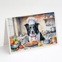 Load image into Gallery viewer, Border Collie The Chef Greeting Cards - Blank Note Cards – 8-Pack of Artist-Designed Cards with Envelopes