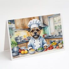 Load image into Gallery viewer, Border Terrier The Chef Greeting Cards - Blank Note Cards – 8-Pack of Artist-Designed Cards with Envelopes