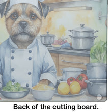 Load image into Gallery viewer, Border Terrier The Chef Glass Cutting Boards – Durable, Decorative Kitchen Art