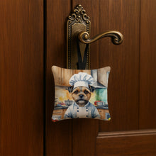 Load image into Gallery viewer, Border Terrier The Chef Hanging Square Fabric Ornament 3.5 × 3.5