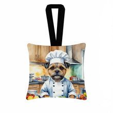 Load image into Gallery viewer, Border Terrier The Chef Hanging Square Fabric Ornament 3.5 × 3.5