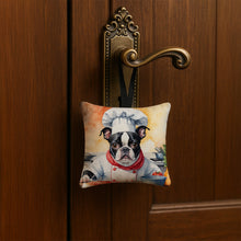 Load image into Gallery viewer, Boston Terrier The Chef Hanging Square Fabric Ornament 3.5 × 3.5