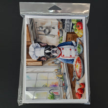 Load image into Gallery viewer, Boston Terrier The Chef Greeting Cards - Blank Note Cards – 8-Pack of Artist-Designed Cards with Envelopes