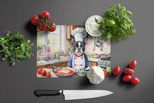 Load image into Gallery viewer, Boston Terrier The Chef Glass Cutting Boards – Durable, Decorative Kitchen Art