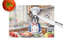 Load image into Gallery viewer, Boston Terrier The Chef Glass Cutting Boards – Durable, Decorative Kitchen Art