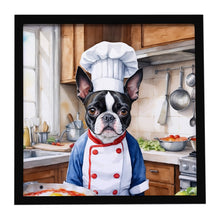 Load image into Gallery viewer, Boston Terrier The Chef Framed Metal Print