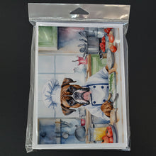 Load image into Gallery viewer, Boxer The Chef Greeting Cards - Blank Note Cards – 8-Pack of Artist-Designed Cards with Envelopes