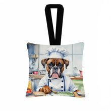 Load image into Gallery viewer, Boxer The Chef Hanging Square Fabric Ornament 3.5 × 3.5