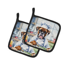 Load image into Gallery viewer, Boxer The Chef Pot Holders - Set of 2 Decorative Kitchen Helpers | Made in the USA