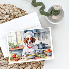 Load image into Gallery viewer, Brittany Spaniel The Chef Greeting Cards - Blank Note Cards – 8-Pack of Artist-Designed Cards with Envelopes