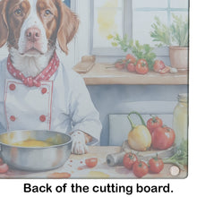 Load image into Gallery viewer, Brittany Spaniel The Chef Glass Cutting Boards – Durable, Decorative Kitchen Art