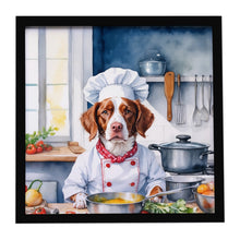 Load image into Gallery viewer, Brittany Spaniel The Chef Framed Metal Print