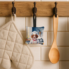 Load image into Gallery viewer, Brittany Spaniel The Chef Hanging Square Fabric Ornament 3.5 × 3.5