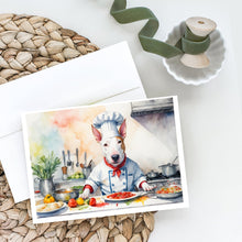 Load image into Gallery viewer, Bull Terrier The Chef Greeting Cards - Blank Note Cards – 8-Pack of Artist-Designed Cards with Envelopes