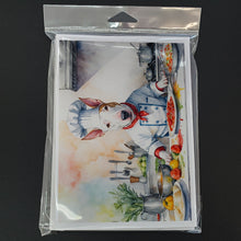 Load image into Gallery viewer, Bull Terrier The Chef Greeting Cards - Blank Note Cards – 8-Pack of Artist-Designed Cards with Envelopes